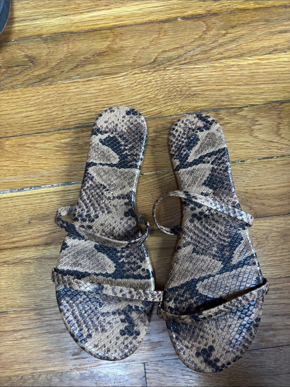 Tkees Snake-Print Strappy Sandals